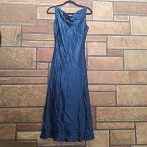 Newport News 100% Silk Cowlneck Midi Dress Size 8 Vintage 90s